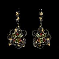 Kobber-nikkellegeringer Håndtaget tilbage Earring, pistol sort belagt, for kvinde & med rhinestone, nikkel, bly & cadmium fri, 20x35mm, Solgt af par