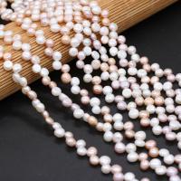 Barokní kultivované sladkovodní perle, Sladkovodní Pearl, Flat Round, lesklý, DIY, smíšené barvy, 7-8mm, Prodáno By Strand