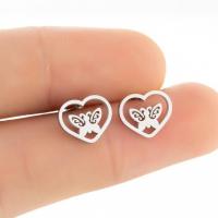 Stainless Steel Stud Earrings plated fashion jewelry & for woman Sold By Pair