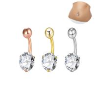 Acier inoxydable anneau de ventre, Placage, pavé de micro zircon, plus de couleurs à choisir, 21mm, 10PC/lot, Vendu par lot