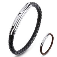 
Herren Armband, Mikrofaser PU, mit Edelstahl, Modeschmuck, keine, verkauft von Strang