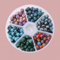 Mixed Gemstone Beads with Plastic Box Round DIY Sold By Box