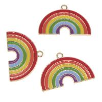 Zink legering emalj hängen, Zink Alloy, Rainbow, plated, DIY, flerfärgad, 21*33*1mm, 100PC/Bag, Säljs av Bag