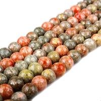 Unakite Gyöngyök, Kerek, csiszolt, DIY & különböző méretű a választás, Naponta eladott Kb 15.7 inch Strand