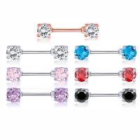 Rostfritt stål Nippel ring, 316L rostfritt stål, micro bana cubic zirconia, 29mm, 10PC/Lot, Säljs av Lot