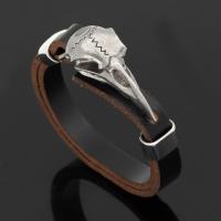 Zinc Alloy Armband, met PU, plated, voor de mens, bruin, Lengte Ca 21-23 cm, Verkocht door PC