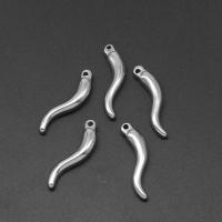 Ciondoli gioielli in acciaio inox, Serpente, pressofusione, DIY, argento, 28*7*4mm, 100PC/borsa, Venduto da borsa