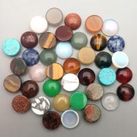 Gemstone Cabochons, Natursten, Runde, poleret, du kan DIY & forskellige materialer til valg, flere farver til valg, 14mm, Solgt af PC