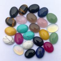 Gemstone Cabochons, Natursten, Oval, poleret, du kan DIY & forskellige materialer til valg, flere farver til valg, 15x20mm, Solgt af PC