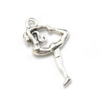 Zinklegering Hangers, Zinc Alloy, mode sieraden & DIY, zilver, 26x15x4mm, Verkocht door PC