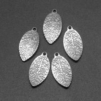 Pendants Jewelry Cruach dhosmálta, Leaf, bás-réitigh, DIY, airgid, 24*12*2mm, Poll:Thart 1mm, 100ríomhairí pearsanta/Mála, Díolta De réir Mála