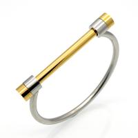 acciaio inox bracciale, placcato, staccabile & unisex, nessuno, 67x10mm, 5mm, Diametro interno:Appross. 61x47mm, Venduto da PC