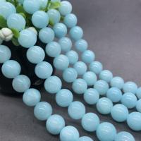 Jade Beads, Natursten, Runde, poleret, forskellig størrelse for valg, blå, Solgt Per Ca. 15 inch Strand