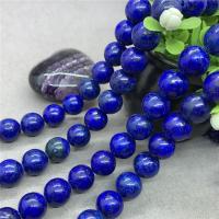 Lapis lazuli perle, Lazulit, Krug, uglađen, različite veličine za izbor, tamno plava, Prodano Per Približno 15 inčni Strand