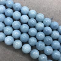 Purple Chalcedony, Runde, poleret, forskellig størrelse for valg, Skyblue, Solgt Per Ca. 15 inch Strand