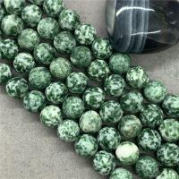 Natural Green Spot Stone Beads Round polished Sold Per Approx 15 Inch Strand