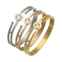 acciaio inox bracciale, placcato, con numero romano & per la donna & con strass, nessuno, 11mm, 7mm, Diametro interno:Appross. 58x48mm, Venduto da PC