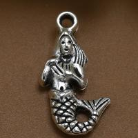 Zink Alloy Halsband, Mermaid, mode smycken & DIY, silver, 12x10mm, Säljs av PC