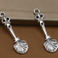 Zinklegering Hangers, Zinc Alloy, mode sieraden & DIY, zilver,  35x10mm, Verkocht door PC