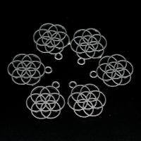 ステンレススチールフラワーペンダント, 合金, 花形, メッキ, DIY & くり抜き, シルバー, 25*20*1mm, 500G/バッグ, 売り手 バッグ