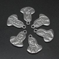 Ciondoli gioielli in acciaio inox, Ragazza, pressofusione, DIY, argento, 22*16*3mm, 100PC/borsa, Venduto da borsa