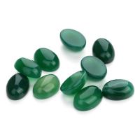 Cabochon en agate, agate verte, ellipse, poli, DIY & normes différentes pour le choix, vert, 10PC/sac, Vendu par sac