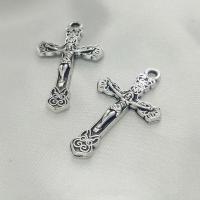 Zinklegering Cross Hangers, Zinc Alloy, antiek zilver plated, DIY, nikkel, lood en cadmium vrij, 18x2.30x32mm, 500pC's/Bag, Verkocht door Bag