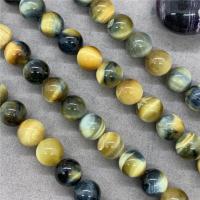 Tiger Eye perle, Krug, uglađen, različite veličine za izbor, Prodano Per Približno 15 inčni Strand