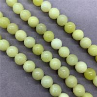 Jade Beads, Jade Lemon, Runde, poleret, forskellig størrelse for valg, Solgt Per Ca. 15 inch Strand