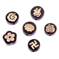 Perles en bois, black Sandalwood, gravé, DIY & styles différents pour le choix, plus de couleurs à choisir, 10PC/sac, Vendu par sac