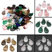 Gemstone Hängen Smycken, Ädelsten, Dropp, polerad, DIY & olika stilar för val, fler färger för val, 35*17*6mm, 10PC/Bag, Säljs av Bag