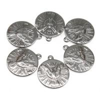 Ciondoli gioielli in acciaio inox, Cerchio, lucido, DIY, argento, 29*25*3mm, 100PC/borsa, Venduto da borsa