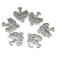 Ciondoli gioielli in acciaio inox, Albero, lucido, DIY, argento, 19*17*2mm, 100PC/borsa, Venduto da borsa