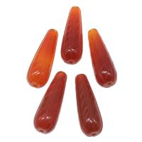 Red Agate Bead, Dropp, polerad, DIY, röd, 30*10mm, 5PC/Bag, Säljs av Bag