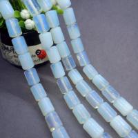 Sea Opal Χάντρες, Στήλη, γυαλισμένο, DIY, καφέ χρώμα, 10x14mm, Περίπου 28PCs/Strand, Sold Per Περίπου 15.4 inch Strand