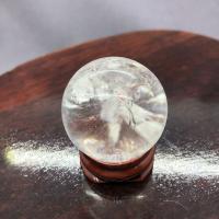 Clear Quartz Ball Sphere, poleret, til hjemmet og kontoret & med base, 32-40mm, Solgt af PC