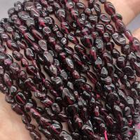 Natürlicher Granat Perlen, Klumpen, poliert, DIY, Wein rot, 5x7mm, verkauft von Strang