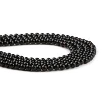 Natural Black Agate Beads Round DIY black Sold By Strand