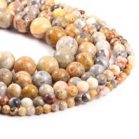 Natural Crazy Agate Beads Round DIY Sold By Strand