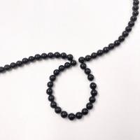 Sort obsidian perler, Runde, forskellig størrelse for valg, Solgt Per Ca. 15 inch Strand