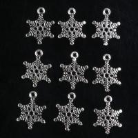 Zinc Alloy Pendler, Snowflake, forgyldt, mode smykker & du kan DIY, sølv, 15*20mm, Solgt af PC