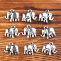 Colgantes Animales de Aleación de Zinc, Elefante, chapado, Bricolaje, plateado, 5*18*20mm, Vendido por UD