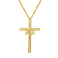 Zink Alloy Smycken Collier, Cross, plated, Unisex, fler färger för val, nickel, bly och kadmium gratis, 24.50x38mm, Såld Per 17.7 inch Strand