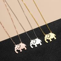 Rustfrit stål smykker halskæde, Stainless Steel, Elephant, forgyldt, Unisex, flere farver til valg, nikkel, bly & cadmium fri, 26x20mm, Solgt Per 18.5 inch Strand