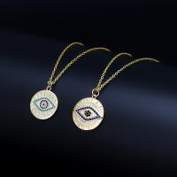 Evil Eye Schmuck Halskette, Messing, mit kubischer Zirkonia, Modeschmuck & unisex, keine, 460x60mm, verkauft von Strang