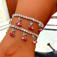 Zinc Alloy Anklet with Rhinestone fashion jewelry Sold By PC