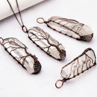 Quartz Gemstone Pendants Clear Quartz irregular plated DIY white 30-60*10-15mm Sold By Lot