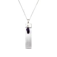 Edelstein Anhänger Schmuck, Gips, mit Schörl & Amethyst, Rechteck, poliert, Modeschmuck & für Frau, keine, 40-60*10-20mm, 5PCs/Tasche, verkauft von Tasche