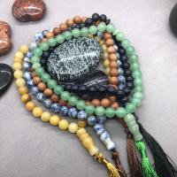 Pulsera Mala, Piedra natural, Esférico, hecho a mano, diferentes materiales para la opción & unisexo, más colores para la opción, 10mm, aproximado 33PCs/Sarta, Vendido para aproximado 13 Inch Sarta