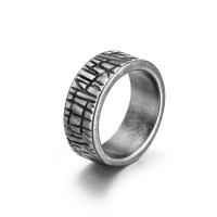 Titantium Steel fingerring, Titanium Stål, poleret, mode smykker, sølv, Solgt af PC